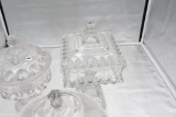 (3) PATTERN GLASS COMPOTES