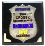 Bing Crosby Personal Honorary Member Plaque