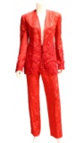 Whitney Houston's 2-Pc. Red Embroidered Pant Suit