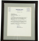 Conway Twitty Letter From U.S. Senator W/COA