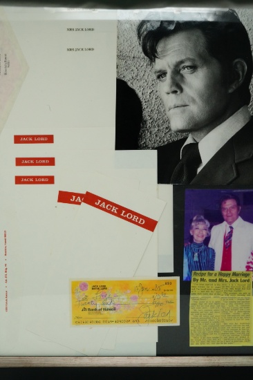 Jack Lord's Personal Stationery, Check & Photo