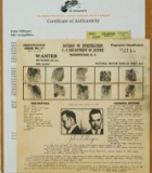 John Dillinger DOI Issued Wanted Poster W/COA