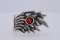 King Baby Sterling Silver and Coral Raven Wing Ring