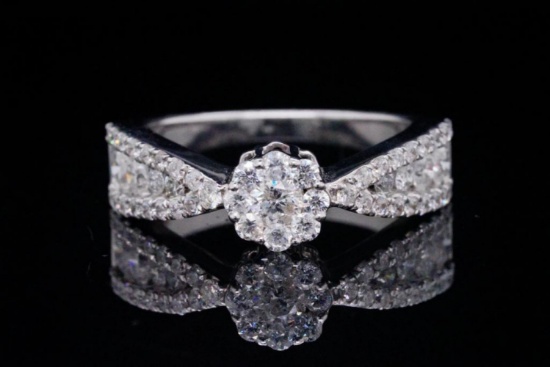 1.35ctw SI1-SI2/G-H Diamond and 14K White Gold Ring