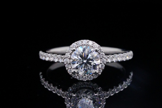 1.02ctw VS1/E-F Lab Grown Diamond and 14K Ring