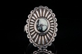 King Baby 9mm Turquoise and Sterling Silver Ring