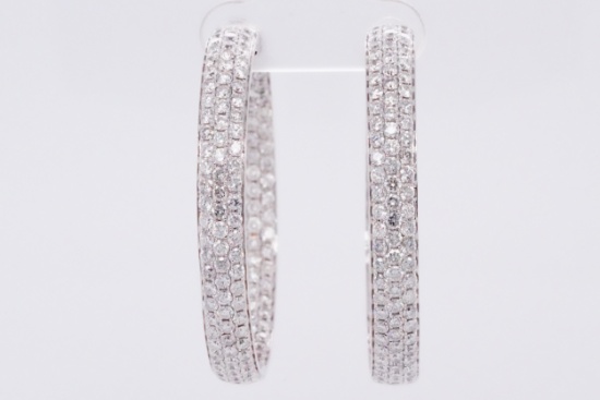 6.00ctw SI1-SI2/G-H Diamond 14K White Gold Earrings