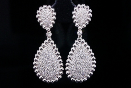 2.10ctw VS2-SI1/G-H Diamond and 18K White Gold Earrings