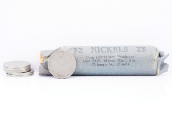 Roll of (40) 1911-P Liberty Head "V" Nickels