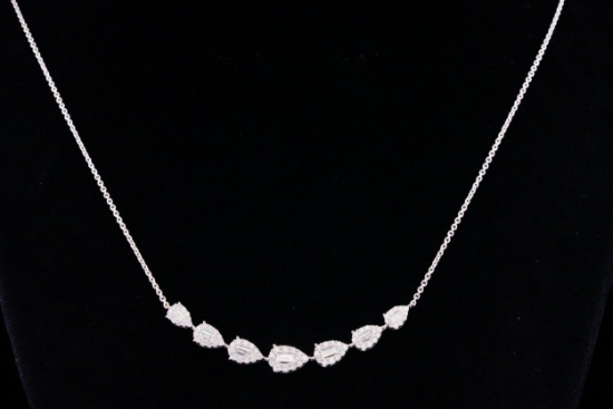 1.00ctw SI1-SI2/G-H Diamond and 14K White Gold Necklace
