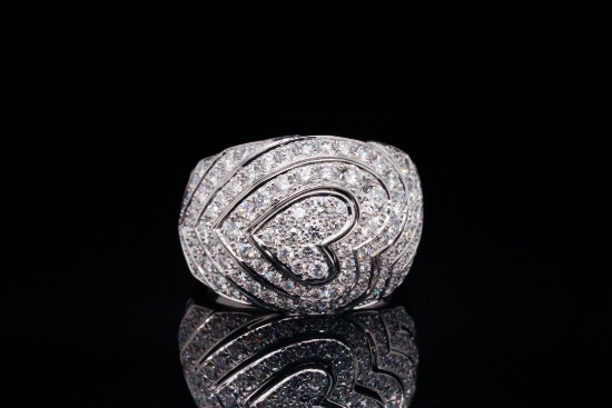 Cartier 2.00ctw VS1/F-G Diamond and 18K Heart Dome Ring
