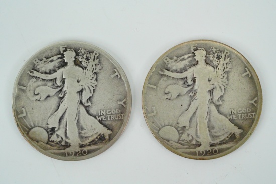 Lot of (2) 1920-S Walking Liberty Half Dollars