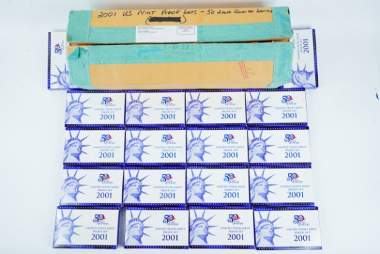 Lot of (18) 2001 U.S. 50 State Quarters Proof Sets