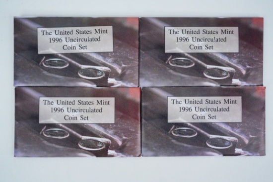 Lot of (4) 1996 U.S Mint Uncirculated Sets W/50th Anniversary Dime