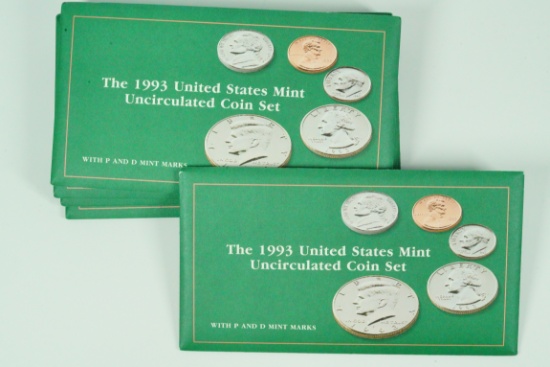 Set of (5) 1993 United States Mint Uncirculated Coin Sets