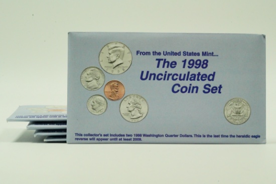 Set of (5) 1998 United States Mint Uncirculated Coin Sets