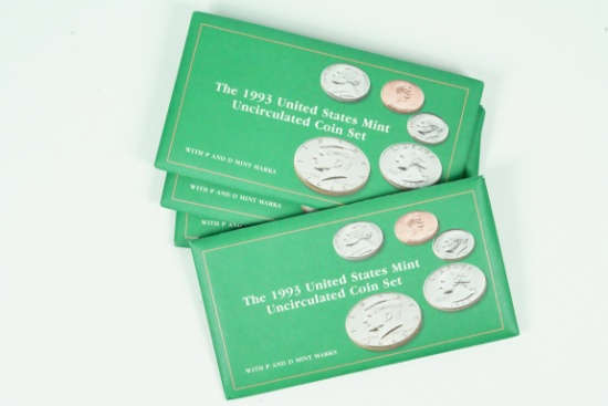 Set of (4) 1993 United States Mint Uncirculated Coin Sets