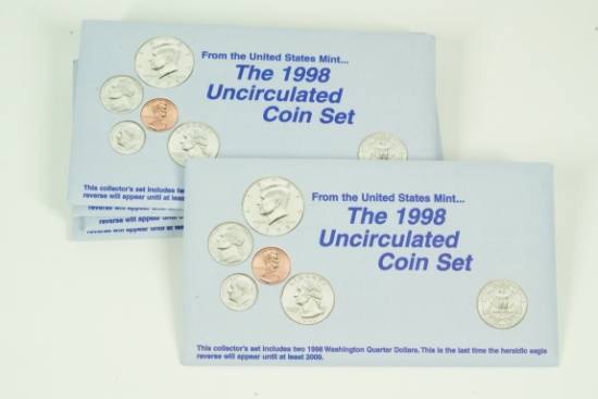Set of (5) 1998 United States Mint Uncirculated Coin Sets