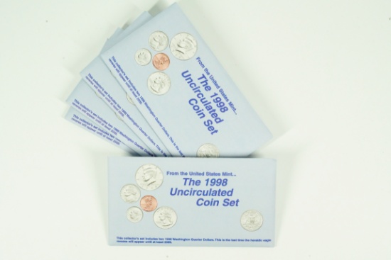 Set of (5) 1998 United States Mint Uncirculated Coin Sets