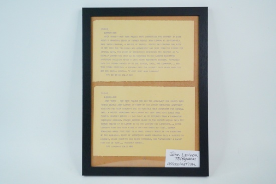 John Lennon Assassination UPI Teletype News Bulletins