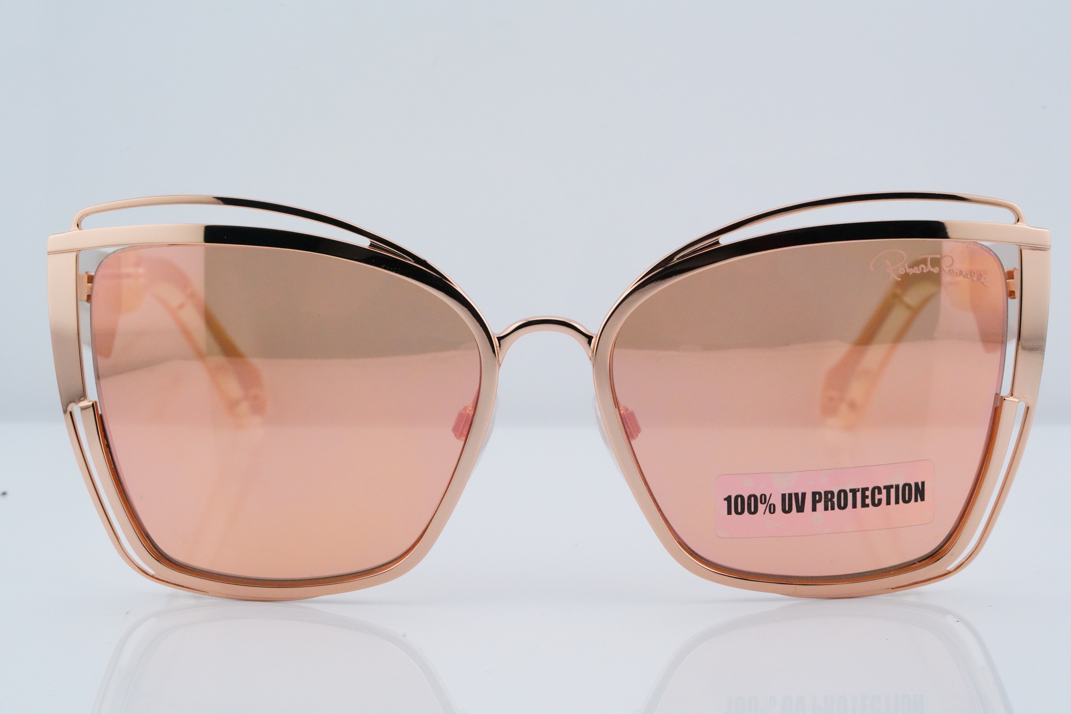 Roberto Cavalli Sunglasses Rose gold Metal Frame. Buy Roberto Cavalli Shiny Rose Gold Sunglasses Online  main image 2