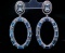 20ctw Aquamarine, 3.80ctw Diamond and Silver Earrings