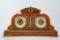 Antique French Oak Clock, Barometer and Thermometer