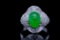 2.50ct Green Jade, 0.65ctw Diamond and 18K Ring
