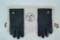 Hermes Black Lambskin Gloves W/Dust Bag