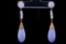 7mm-17mm Lavender Jade, Seed Pearl and 14K Earrings