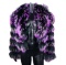 Contemporary Black and Purple Fur Cropped Jacket