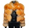 Contemporary Fire Gold Fox Fur Cropped Jacket