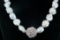 16mm-21mm Pearl, 1.60ctw Sapphire and Sterling Necklace