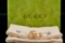 Gucci Gold Tone Double G Key Ring With Crystals