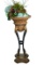 Vintage Ornate Wrought Iron and Simulated Stone Planter