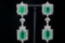 18.70ctw Emerald, 8.00ctw Diamond and 18K Earrings