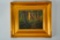 Forest Path Oil on Board Landscape Painting (Framed)