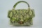 Snake Print Leather and Clear Vinyl Top Handle Bag
