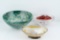 Trio of Decorative Agate and Glass Bowls