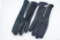 Sermoneta Italy Black Kid Leather and Palm Fur Gloves