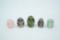 Lot of (5) Solid Gemstone Carved Skulls