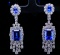 15.00ctw Tanzanite, 4.75ctw Diamond and 18K Earrings