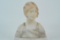 Antique Italian Carved Alabaster Bust of a Young Girl