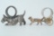 Lot of (2) Victorian Silver Plated Animal Napkin Rings