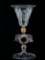 Venetian Hand-Blown Etched Glass with Dragon Handles