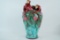 Majolica Style Figural Vase with Monkeys and Fruit