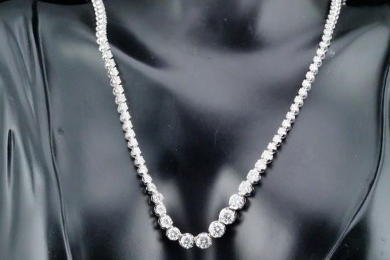 8.50ctw SI1-SI2/G-H Diamond and 18K Tennis Necklace