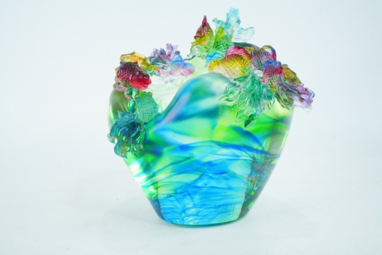 Liuligongfang Decorative Crystal Koi Fish Sculpture