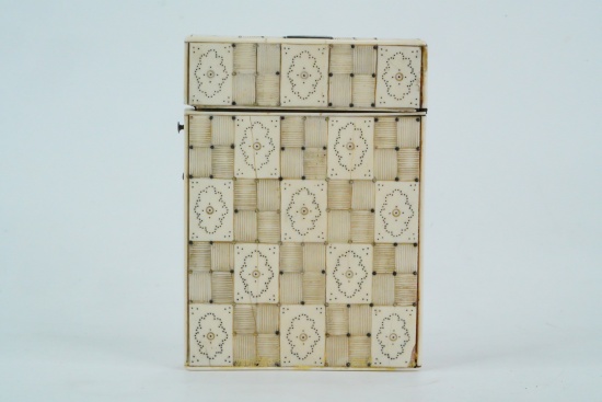 Anglo-Indian 19th C. Sadeli Mosaic Calling Card Case
