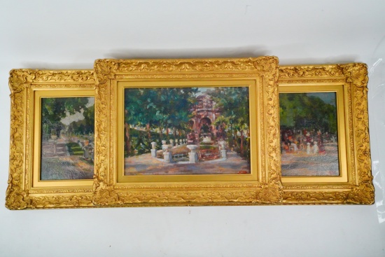 Lot of (3) Framed Impressionist-Style Oil Paintings